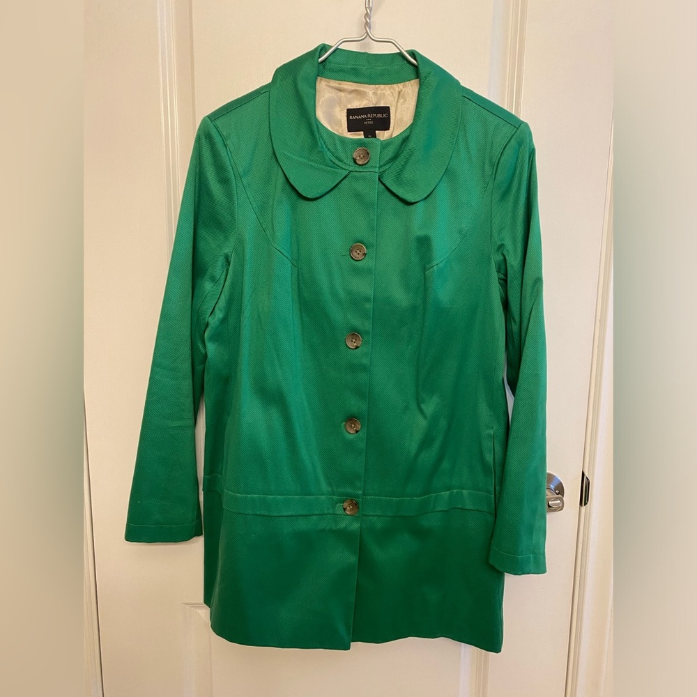 Banana Republic Light Spring Jacket Kelly Green sz Large Petite
